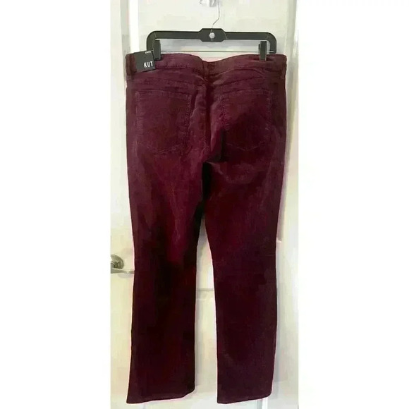 NWT Kut From The Kloth KAREN Womens Size 16 Corduroy Baby Bootcut Burgundy soft - Picture 4 of 6